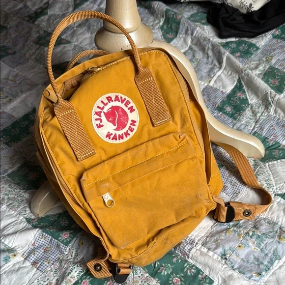 Fjallraven Yellow Kånken Backpack Compact Design - Picture 1 of 9